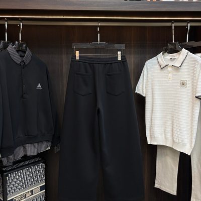 Balenciaga long-sleeve polo-collar sweatshirt and relaxed-fit trousers — 4