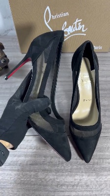 Christian Louboutin Galativi black suede and mesh pumps — 5