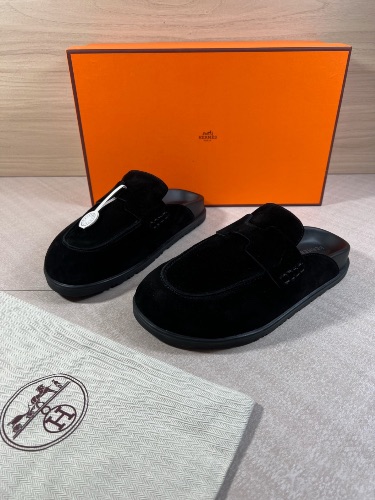 Hermès Go Mules in black suede — 3