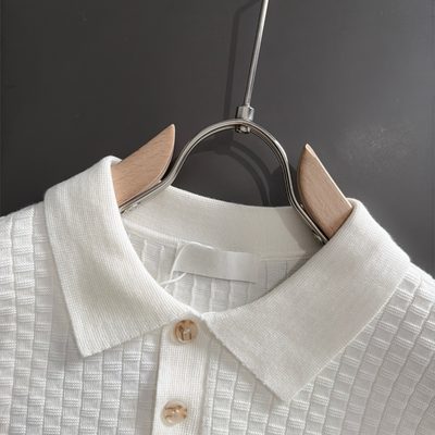 long-sleeve knit polo sweater — 5