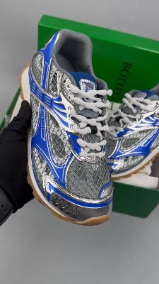 Bottega Veneta Orbit metallic rubber and mesh sneakers — 5