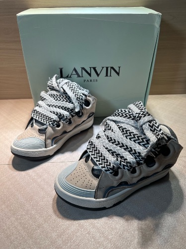 Lanvin Curb sneakers in a grey and light blue — 3