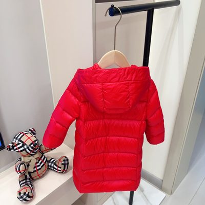 Moncler Enfant navy blue hooded down puffer coat — 7