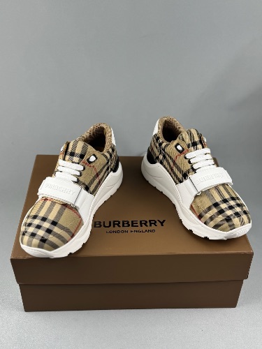 Burberry Check, Suede and Leather Sneakers — 4