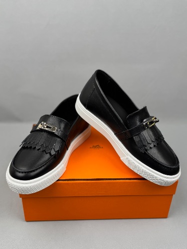 HERMÈS Calfskin Game Slip-On Fringe Sneakers — 4