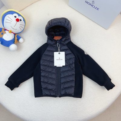 Moncler kids hooded hybrid zip-up jacket