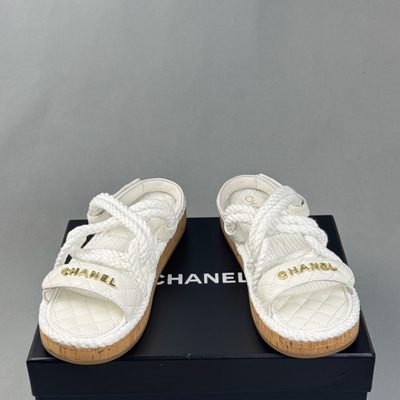Chanel Cord Lambskin Dad Sandals — 4