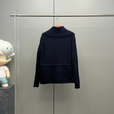 Moncler Wool & Cashmere Blend Padded Zip-Up Cardigan — 9