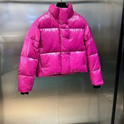 Canada Goose hot pink, quilted, cropped puffer jacket — 3