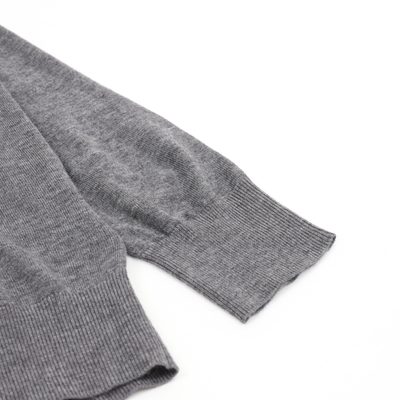 Prada fine-knit anthracite grey virgin wool V-neck cardigan — 7