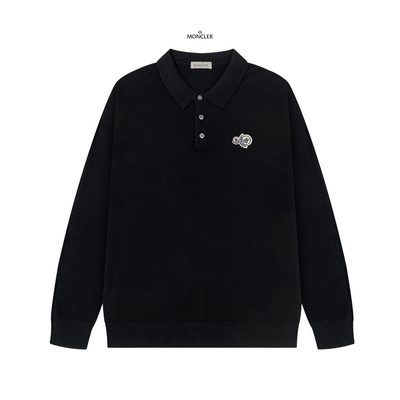 Moncler long-sleeve knit polo sweater — 3
