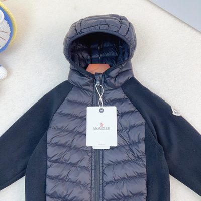Moncler kids hooded hybrid zip-up jacket — 5
