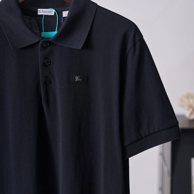 Burberry Navy Cotton Polo Shirt — 6