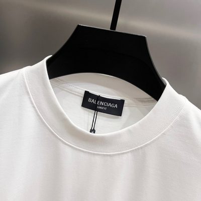 Balenciaga Black Cotton Oversized Tape Logo T-Shirt — 3