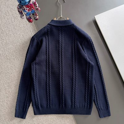Burberry long-sleeve cable-knit polo sweater — 9