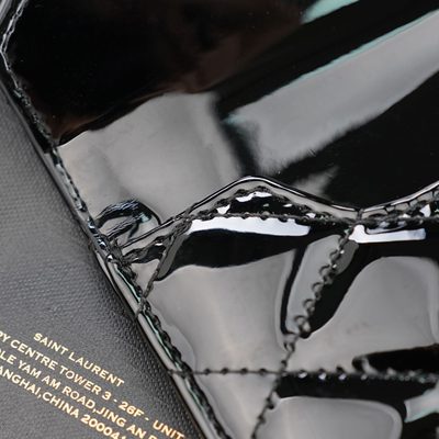 Saint Laurent Paris Matelassé Patent-Leather Clutch — 9