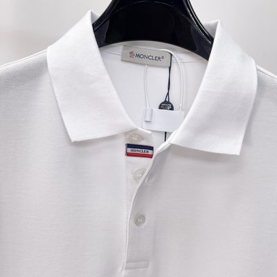 Moncler white cotton piquet polo shirt — 5