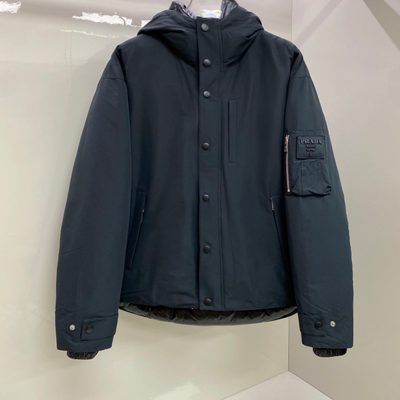 Prada Hooded Technical Fabric Down Jacket