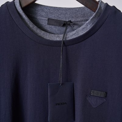 Prada triangle-logo cotton T-shirt — 4