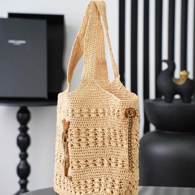 Saint Laurent Icare Medium in Raffia — 4
