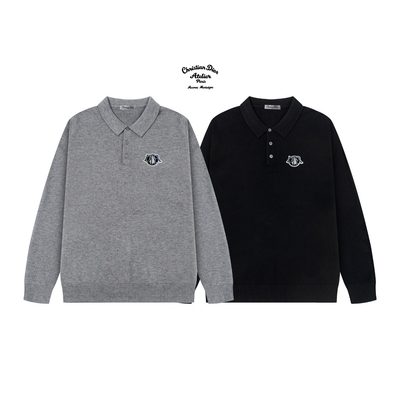 Dior long-sleeve knit polo sweater — 4