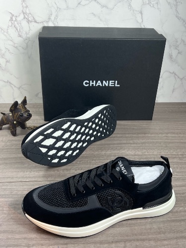 Chanel trainers crafted from a mix of suede, mesh, and calfskin