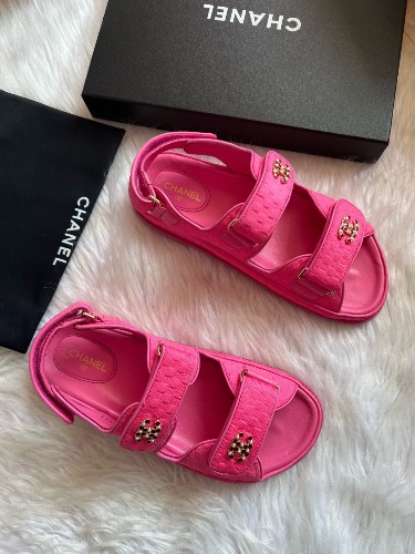 Chanel tweed "dad sandals"