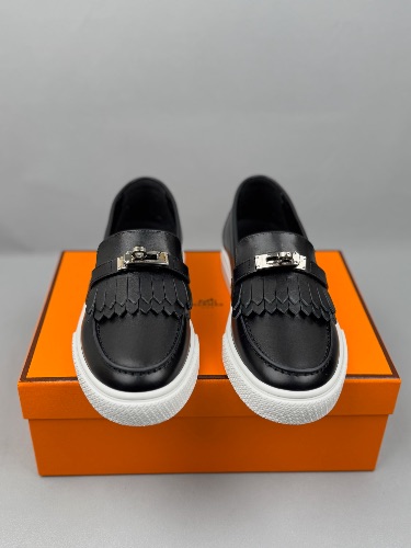 HERMÈS Calfskin Game Slip-On Fringe Sneakers — 3
