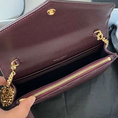 Saint Laurent Cassandre Envelope Chain Wallet — 9