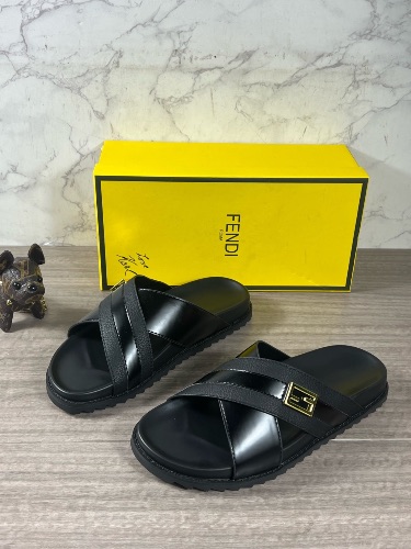 Fendi crossover-strap leather sandals — 3