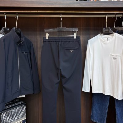 Prada technical fabric zip-up jacket and matching trousers set — 11