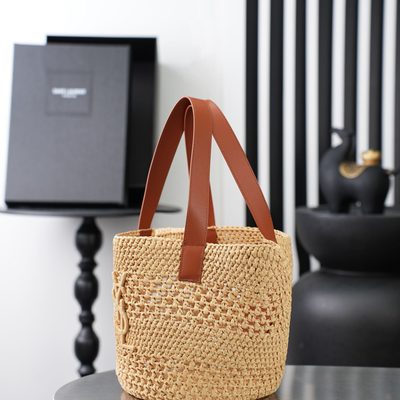 Saint Laurent Panier Small Raffia Bucket Bag — 3
