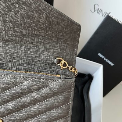 Saint Laurent Cassandre Envelope Chain Wallet — 6