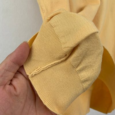 Prada Yellow Recycled Silk-Blend Logo Sweater — 9