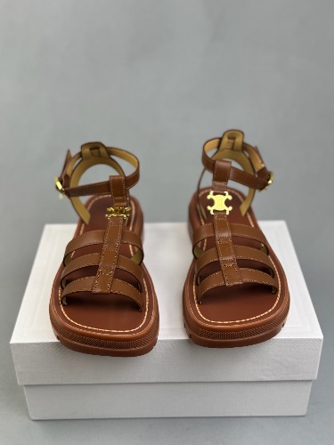 CELINE CLEA TRIOMPHE SANDAL IN CALFSKIN - VEGETAL TANNING — 3