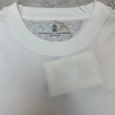 Brunello Cucinelli logo-printed white t-shirt — 3