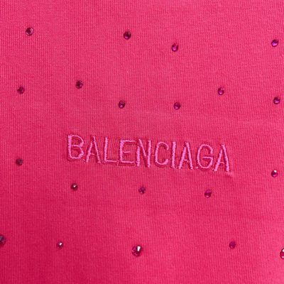 Balenciaga rhinestone-embellished white crewneck T-shirt — 4