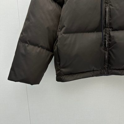 Prada Brown Re-Nylon Hooded Down Jacket — 3