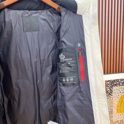 Moncler longline belted hooded puffer coat — 6