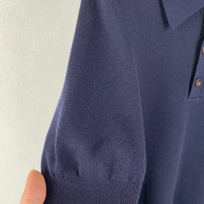 Burberry navy cashmere polo shirt — 7