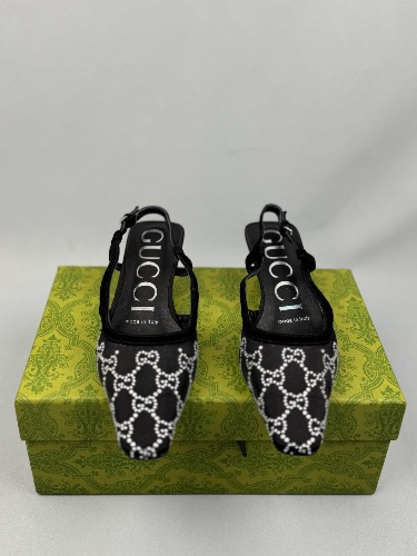 Gucci Women's GG crystal slingback pumps — 3