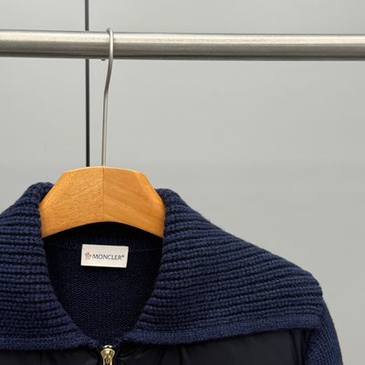 Moncler Wool & Cashmere Blend Padded Zip-Up Cardigan — 4