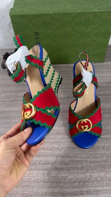 Gucci GG Wavy Colorblock Wedges — 5