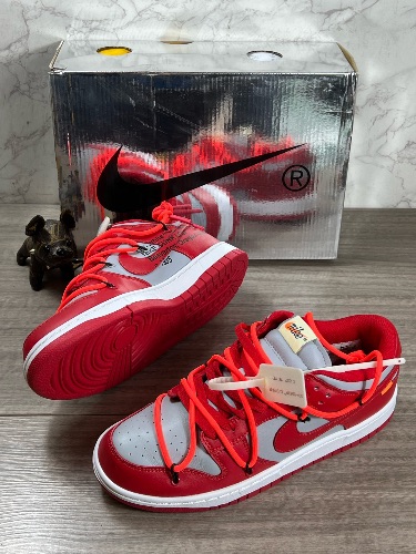 Nike Dunk Low Off-White University Red sneakers — 4