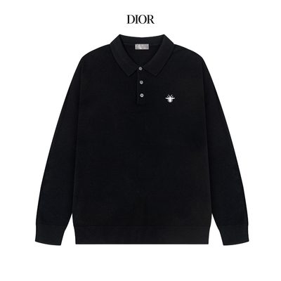 Dior long-sleeve knit polo sweater — 3