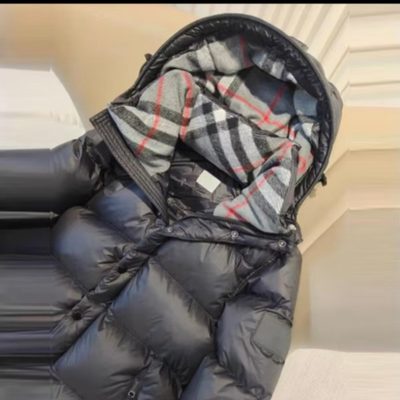 Burberry Halsby Hooded Check Down Jacket — 6