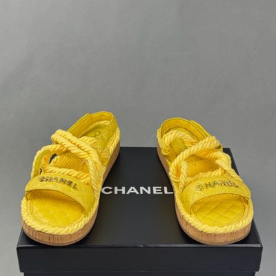 Chanel Cord Lambskin Dad Sandals — 4