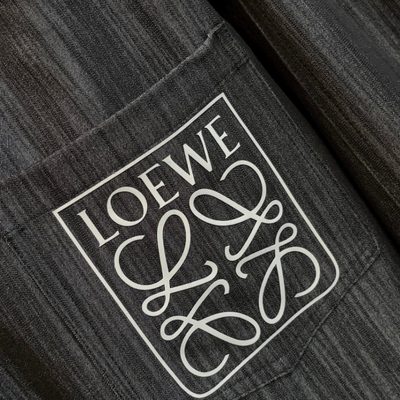 Loewe Anagram Embroidered Denim Shirt paired with matching wide-leg denim trousers — 7
