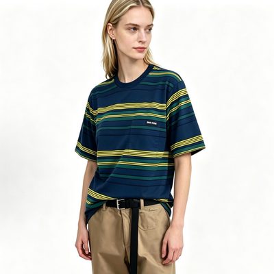 Miu Miu striped pocket t-shirt — 9