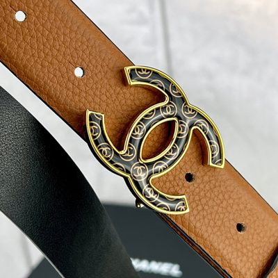 Chanel belt features a silver CC buckle — 8